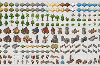 create isometric tileset tilemap game assets environment for indie game projects