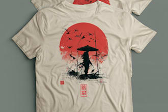 create japanese art for t shirt illustration