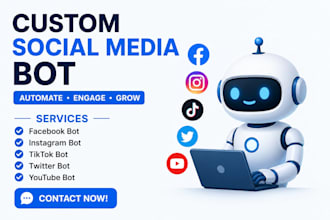 create instagram API bot, tiktok bot, youtube bot python social media automation