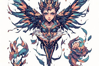 create a anime tattoo design in any style