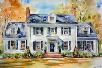 draw watercolor for your wedding venue, house