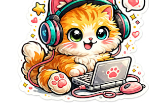 create a cute animal sticker