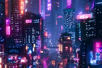 make a cyberpunk scifi futuristic city