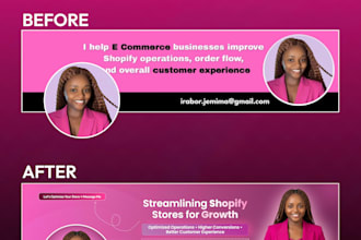 design a professional linkedin and shopify banner for profile revamp