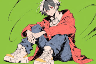 make illustration in anime or manga style