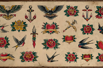 draw unique traditional tattoo design