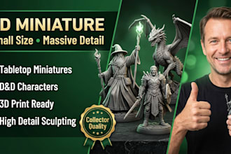 design 3d miniature model, toy figure, 3d dnd miniature, tabletop mini character