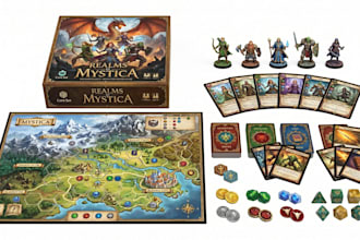 create custom board game design with cards board and packaging