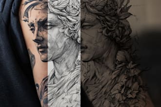 make an awesome custom lettering tattoo design sketch