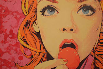 design colorful food pop art poster and restaurant illustration