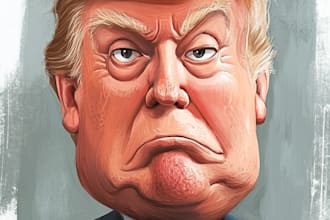 draw a bold political cartoon for social media