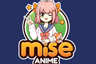 design an exclusive cute anime mascot and chibi logo for your brand