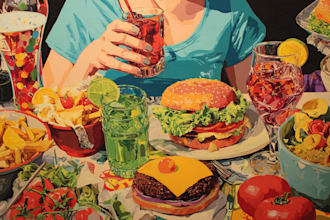 create amazing food pop art illustrations for your brand, menu, or social media