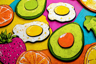 create vintage comic style food illustrations for your business