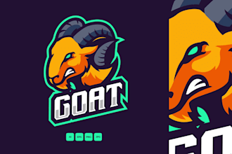 design a unique goat logo for farms, brands, and businesses