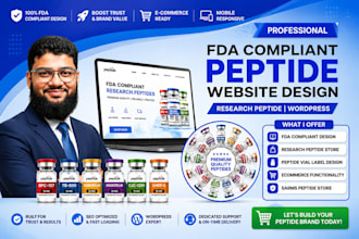 build fda compliant peptide website peptide wordpress website or biotech website
