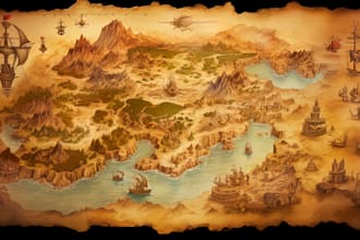 create realistic 2d, 3d map design, fantasy map, vector or isometric map design