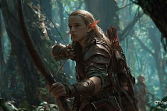create fantasy card game art and book illustrations