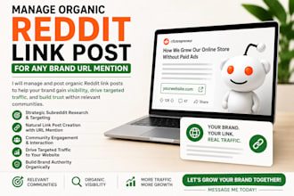 manage organic reddit link post for any brand URL mention