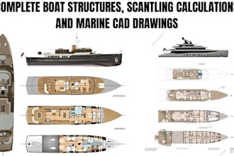 design boat structures, scantling calculations, and marine cad drawings