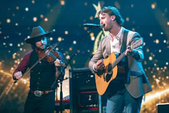sing and compose male country music with acoustic guitar and songwriter