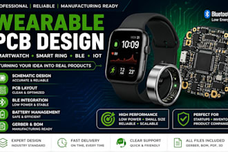 design smartwatch, wearable pcb, ble device and iot hardware