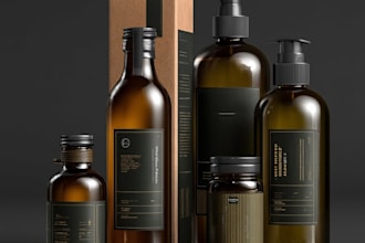 create minimalist luxury packaging and label designs
