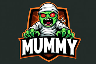make eye catching mummy ghost logo only 12 hours