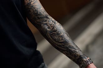 create a tattoo design of tattoo sleeve