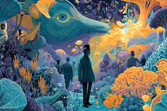 stunning illustration psychedelic, lifestyle, surrealism