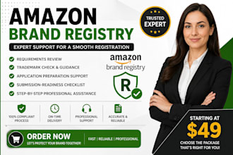 assist with amazon brand registry setup and trademark requirements