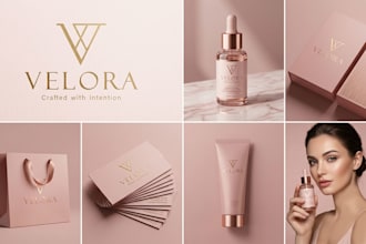 create premium beauty brand identity, logo and packaging design
