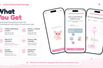 develop iphone and android onboarding with mascot UI