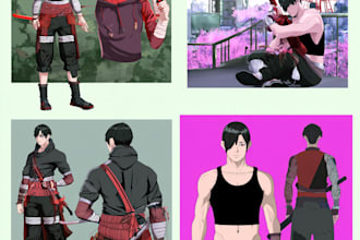 draw anime character reference sheet for your oc