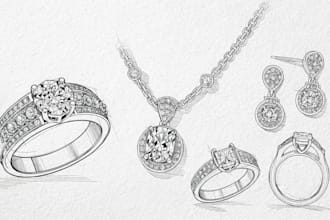 design jewelry hand sketches for you