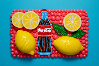 create colorful pop art food illustrations for restaurants and brands