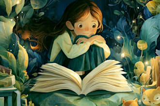 design a fairy tale story book cover for kids
