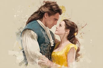 make a magical prince and princess couple illustration