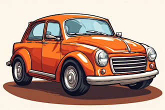 draw vector art cartoon from your car or any vehicle