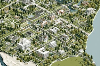 draw vector travel map of a city or a country