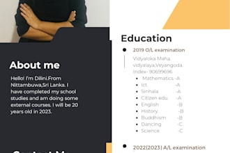 design a professional and modern CV or resume
