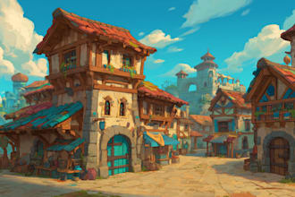 draw cartoon backgrounds, landscapes, scenes, illustrations