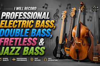 record professional electric bass, double bass, fretless and jazz bass
