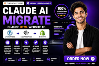 claude ai migrate claude html website to wordpress squarespace claude to shopify