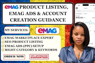 upload and optimize product on emag, rank emag listings and setup emag ads