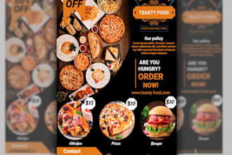 design a modern and high quality food menu board for your business