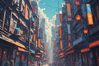 fill with colors your favourite city spots, venues