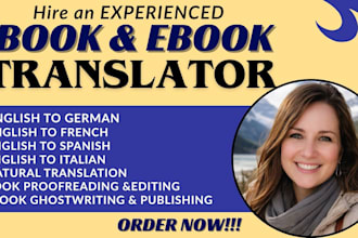 translate spanish english french and italian books novel with native fluency