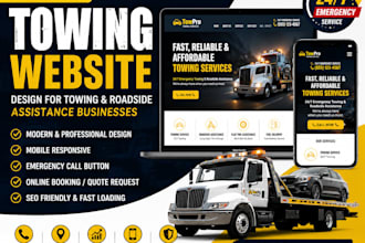 design a towing website, roadside assistance website, and towing company website