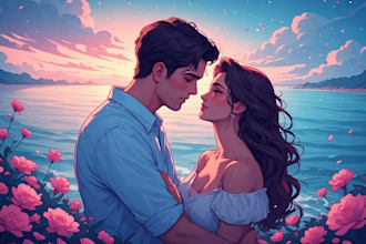 design stunning anime romance book covers and manhwa art